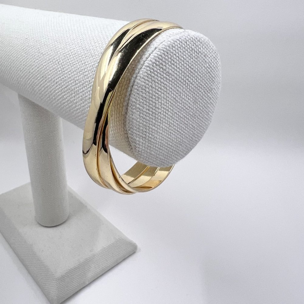 Gold Tone Trinity Interlocking Bangle - Picture 2 of 6